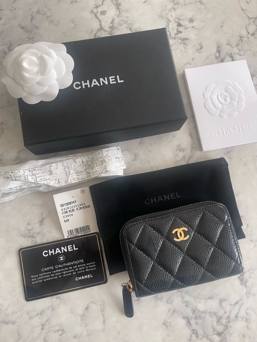 Chanel Quilted Zip Coin Purse - Black